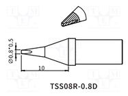 Tip; chisel; 0.8mm; QUICK-TS8 QUICK