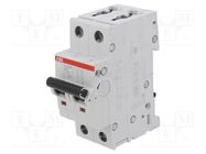 Circuit breaker; 400VAC; Inom: 2A; Poles: 2; for DIN rail mounting ABB