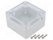 Enclosure: multipurpose; X: 75mm; Y: 75mm; Z: 45mm; ZP; polycarbonate KRADEX