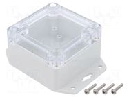 Enclosure: multipurpose; X: 75mm; Y: 75mm; Z: 45mm; ZP; polycarbonate KRADEX