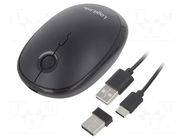 Mouse; black; USB A; wireless,optical; No.of butt: 3; 10m LOGILINK