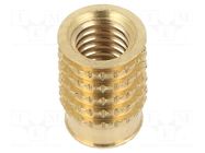 Threaded insert; brass; M6; BN 37885; L: 12.3mm; for plastic TAPPEX