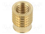 Threaded insert; brass; M8; BN 37885; L: 13.8mm; for plastic TAPPEX