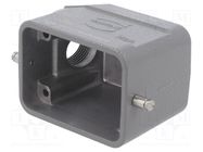 Enclosure: for HDC connectors; Han® HMC; size 6B; for cable; M20 HARTING