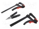Kit: clips; wood,glass; quick-fastening; Kit: multitool,clips BESSEY