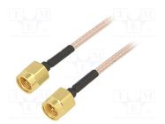 Cable; 0.91m; SMA male,both sides; shielded; transparent; 36"; 50Ω MUELLER ELECTRIC