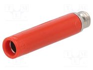 Socket; 4mm banana; 32A; red; nickel plated; screw; insulated STÄUBLI