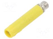 Connector: 4mm banana; socket; 32A; yellow; nickel plated; 30.5mm STÄUBLI