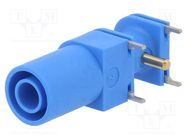 Connector: 4mm banana; socket; 24A; 33mm; blue; gold-plated; brass STÄUBLI