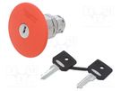 Switch: emergency stop with key; 22mm; Stabl.pos: 2; red; none SCHNEIDER ELECTRIC