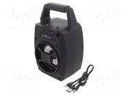 Speaker; black; Jack 3,5mm,microSD,USB A,USB B micro; 10m; 4h GEMBIRD