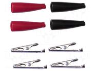 Crocodile clip; 5A; black,red; nickel plated; Insulation: PVC MUELLER ELECTRIC