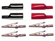 Crocodile clip; 10A; black,red; copper plated; Insulation: PVC MUELLER ELECTRIC