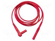 Test lead; 20A; banana plug 4mm,angular banana plug 4mm; red MUELLER ELECTRIC