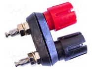 Laboratory connector: 4mm banana; socket; black; 30A; Type: double MUELLER ELECTRIC