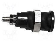 Connector: 4mm banana; 36A; 1kV; black; nickel plated; brass MUELLER ELECTRIC