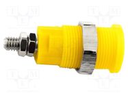 Connector: 4mm banana; 36A; 1kV; yellow; nickel plated; brass MUELLER ELECTRIC