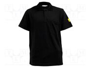 Polo shirt; ESD; S; cotton,polyester,conductive fibers; black ANTISTAT
