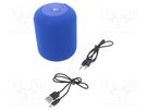 Speaker; blue; Jack 3,5mm,microSD,USB B micro; Bluetooth 5.0 GEMBIRD