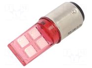 LED lamp; red; BA15D; 24VDC; 24VAC POLAM-ELTA
