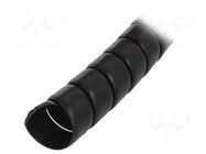 Spiral wrapping; ØBundle : 34mm; polypropylene; black; L: 1m HELLERMANNTYTON