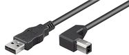 USB 2.0 Hi-Speed Cable 90°, black, 1 m - USB 2.0 male (type A) > USB 2.0 male (type B)