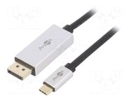 Adapter; DisplayPort 1.4,HDCP 2.2; DisplayPort plug,USB C plug GOOBAY