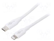 Cable; USB 2.0; Apple Lightning plug,USB C plug; 2m; white; 87W GOOBAY