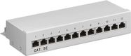 CAT 5e Mini/Desktop Patch Panel, 12 Port, grey - STP shielded