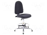 Chair; ESD; Seat dim: 460x430mm; Back dim: 440x510mm; 610÷870mm RT WORK