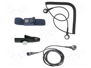 Wristband; ESD; blue (dark); 2.4m; press stud male 4mm BERNSTEIN