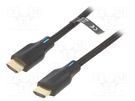 Cable; HDMI 2.1; HDMI plug,both sides; PVC; textile; Len: 3m; black VENTION