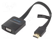 Converter; D-Sub 15pin HD socket,HDMI plug; 0.15m; black VENTION