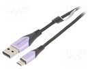 Cable; USB 2.0; USB A plug,USB B micro plug; 1m; black; 480Mbps VENTION