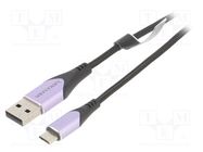 Cable; USB 2.0; USB A plug,USB B micro plug; 2m; black; 480Mbps VENTION