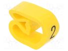 Markers; Marking: 2; 8÷16mm; PVC; yellow; -30÷60°C; leaded; PA-3 PARTEX