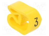 Markers; Marking: 3; 8÷16mm; PVC; yellow; -30÷60°C; leaded; PA-3 