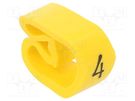 Markers; Marking: 4; 8÷16mm; PVC; yellow; -30÷60°C; leaded; PA-3 PARTEX