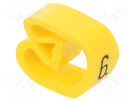Markers; Marking: 6; 8÷16mm; PVC; yellow; -30÷60°C; leaded; PA-3 PARTEX