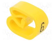 Markers; Marking: 6; 8÷16mm; PVC; yellow; -30÷60°C; leaded; PA-3 