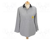 Polo shirt with long sleeves; ESD; XS; grey; 140g/m2 STATICTEC