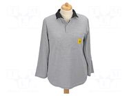 Polo shirt with long sleeves; ESD; XL; grey; 140g/m2 STATICTEC