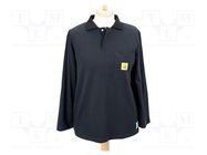 Polo shirt with long sleeves; ESD; M; black 