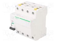 RCD breaker; Inom: 63A; Ires: 100mA; Poles: 4; 400VAC; IP20; 1÷25mm2 SCHNEIDER ELECTRIC