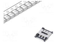 Connector: for cards; Nano SIM; with hinged cover; SMT; PIN: 6 GCT