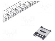 Connector: for cards; Nano SIM; with hinged cover; SMT; PIN: 6 GCT