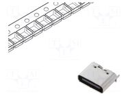 Connector: USB C; socket; SMT; PIN: 6; vertical; top board mount; 3A GCT