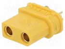 Socket; DC supply; XT30; female; PIN: 2; for cable; soldering; 20A AMASS