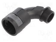 90° angled connector; Thread: metric,outside; polyamide 6; black PMA