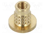 Threaded insert; brass; M3; BN 37896; L: 5.2mm; for plastic 